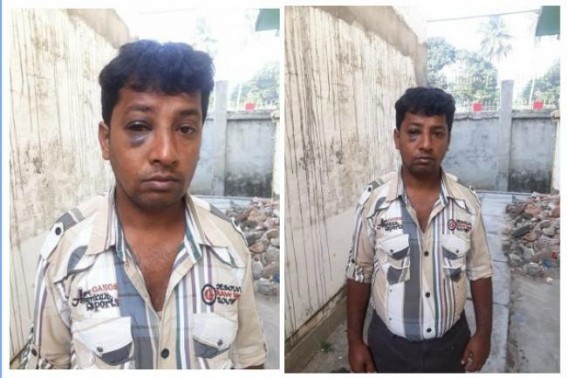 Teacher beaten severely by ruling BJP Teacher beaten severely by ruling BJP